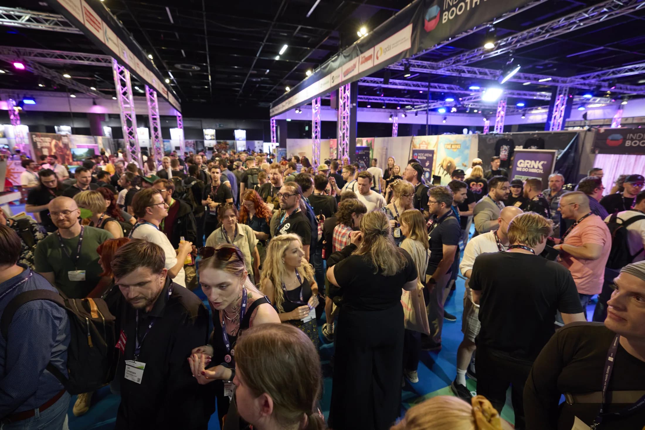 A busy crowd at the Indie Arena Booth Reception in 2025